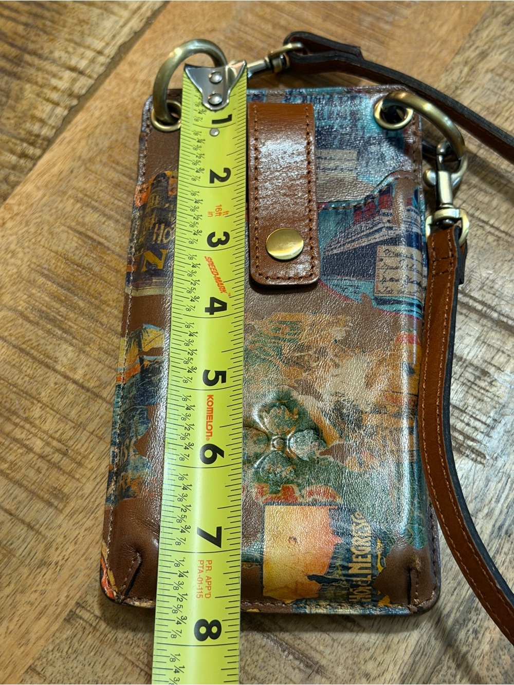 Patricia Nash Phone Crossbody Bag Farleigh Leather Built In Wallet Purse NWOT - Picture 8 of 10